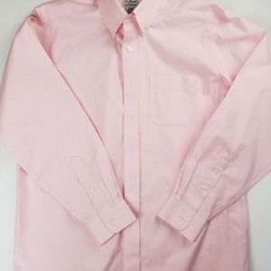 LL Bean Mens Pink Wrinkle Free Button Down